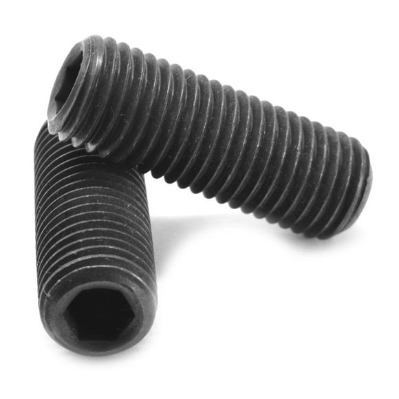 1/4-20 x 7/8 Coarse Thread Square Head Set Screw Cup Point Low Carbon Steel Case Hardened Plain Finish Pk 100 FT 